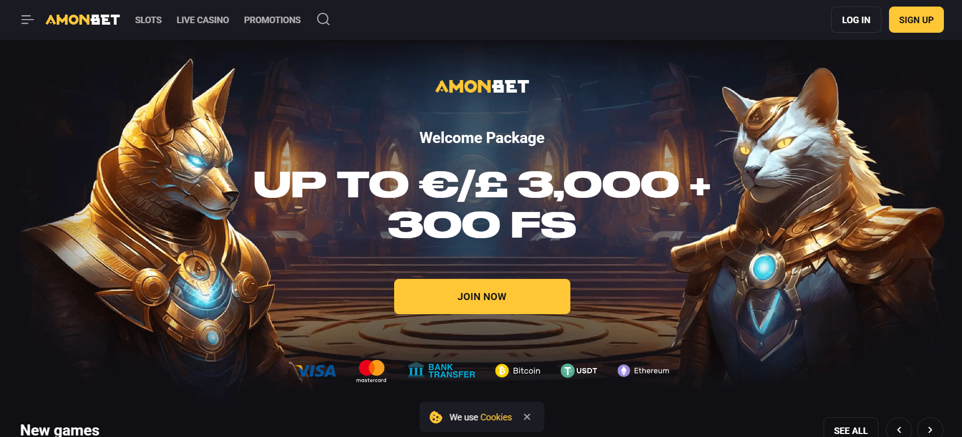 Amonbet casino interface