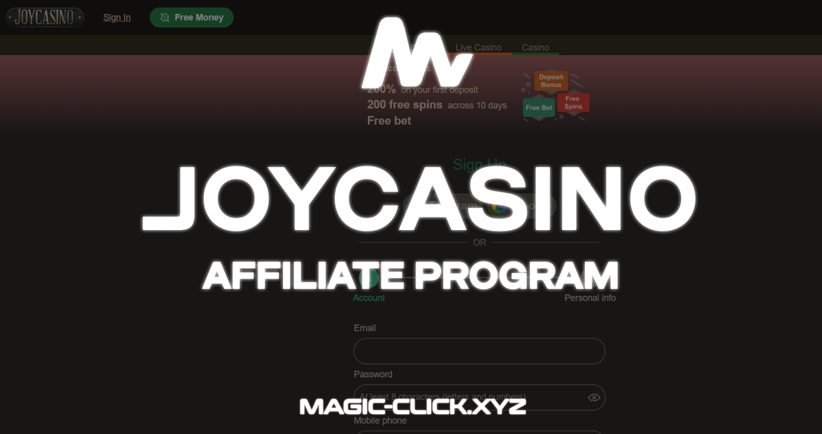 JOYCASINO AFFILIATE PROGRAM